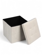 Пуф – короб складной «Клик Мебель», с ящиком, 380×380×380 мм, велюр, цвет бежевый - Фото 8