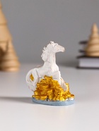 Фигурка полистоун «Серый конь с горкой золотых монет», 6×3.5×6.4 см, МИКС - фото 54003350