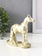 Фигурка полистоун «Лошадь золотая с серебристой гривой», 13×4×12.3 см - фото 54003354