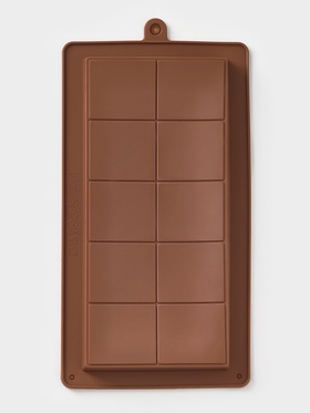 Форма для дубайского шоколада Доляна «Классика», 25.5×13.5×2.5 см, силикон, коричневая