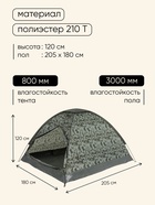 УЦЕНКА Палатка туристическая 3-местная maclay fisht sme 3, 205×180×120 см, трекинговая, однослойная, цвет камуфляж 10917352