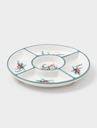 Менажница новогодняя Доляна «Зимний вечер», 5 секций, 25.5×3.1 см, доломит, белая - Фото 4