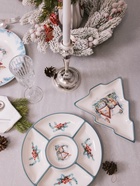 Менажница новогодняя Доляна «Зимний вечер», 5 секций, 25.5×3.1 см, доломит, белая - Фото 6