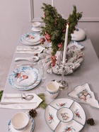 Менажница новогодняя Доляна «Зимний вечер», 5 секций, 25.5×3.1 см, доломит, белая - Фото 7