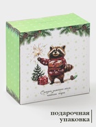 Чайная пара новогодняя Доляна «Сказки зимнего леса», 2 предмета: чашка 210 мл, блюдце d=15.5 см, фарфор, белая - Фото 3