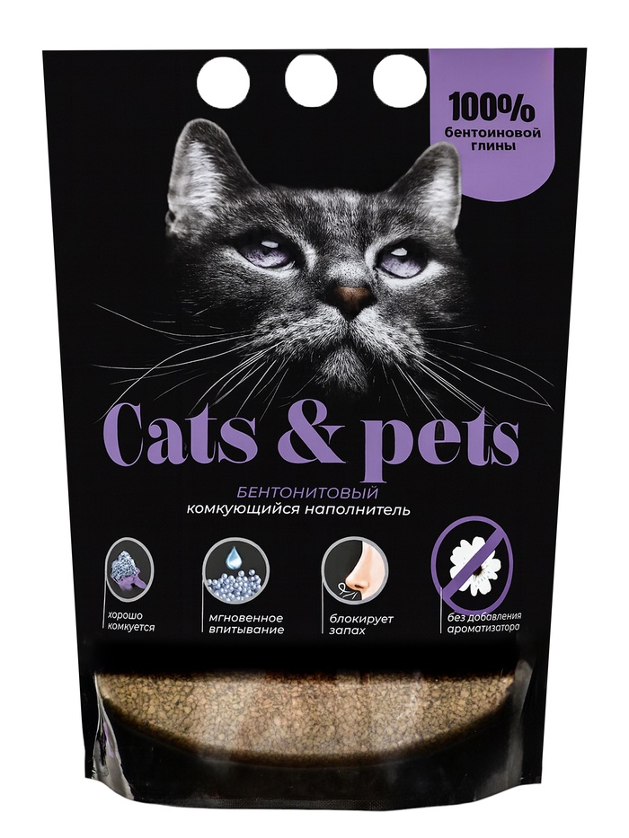 Наполнитель комкующийся бентонитовый, Cats&pets - Фото 1