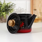 УЦЕНКА Чайник заварочный 1 л красно-чёрный с пласт. ручкой - Фото 2