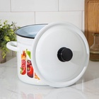 УЦЕНКА Кастрюля 7 л цил деколь МИКС (белая) - Фото 5