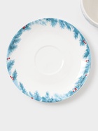 Чайная пара новогодняя «Зимний вечер», 2 предмета: чашка 210 мл, блюдце d=15.5 см, фарфор, белая - Фото 4