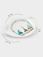 Подставка под чайный пакетик новогодняя Доляна «Домашние гномики», 12×9.4×1.7 см, доломит, белая - Фото 2