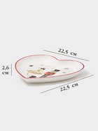 Тарелки сервировочные новогодние Доляна «Сказочный бал.Щелкунчик», набор 2 шт., 22.5×2.6 см, 16.5×2 см, доломит, белые - Фото 2