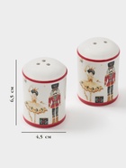 Набор для специй новогодний Доляна «Сказочный бал.Щелкунчик», 2 предмета: солонка, перечница 50 мл, 4.5×6.5, доломит, белый - Фото 2