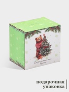 Кружка новогодняя Доляна «Сказки зимнего леса», 300 мл, фарфор, белая - Фото 4