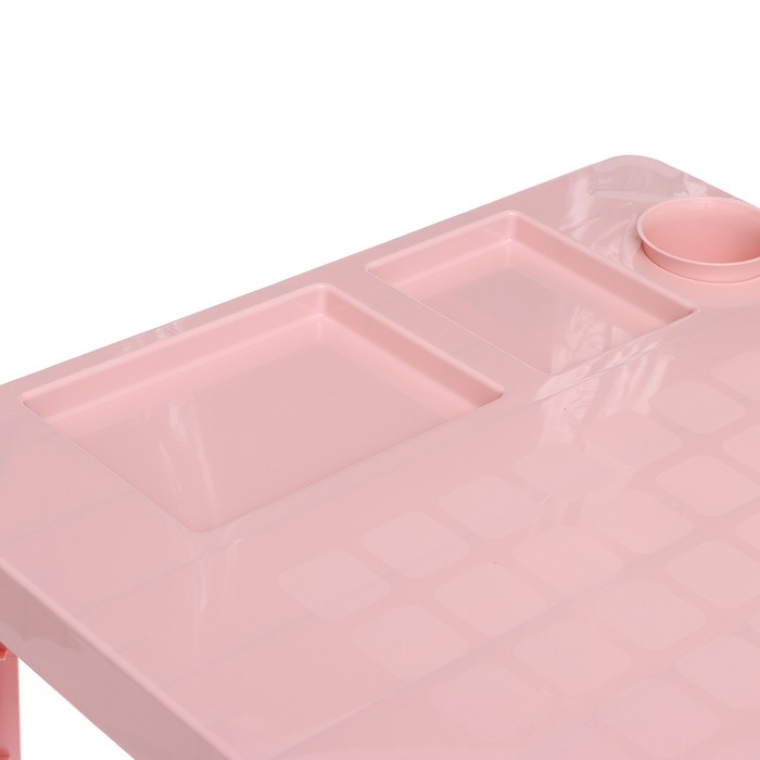 Детский стол с подстаканником, цвет розовый - фото 1883235431