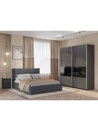 Кровать двуспальная «Линда КР – 16», 1732×1100×2100 мм, с ортопедическим основанием, с подъёмным механизмом, цвет графит - Фото 4