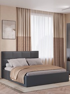 Кровать двуспальная «Линда КР – 16», 1732×1100×2100 мм, с ортопедическим основанием, с подъёмным механизмом, цвет графит - Фото 1