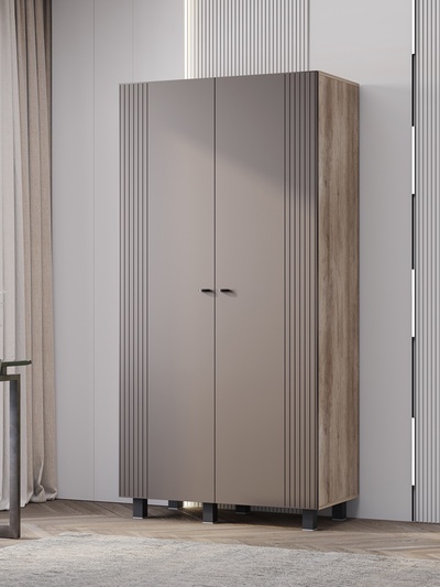 Шкаф прямой двухстворчатый «Олива ШК – 03», 1002×510×2016 мм, цвет дуб каньон/муссон софт MF14