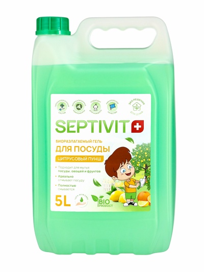 Гель для мытья посуды SEPTIVIT «Цитрусовый пунш», 5 л