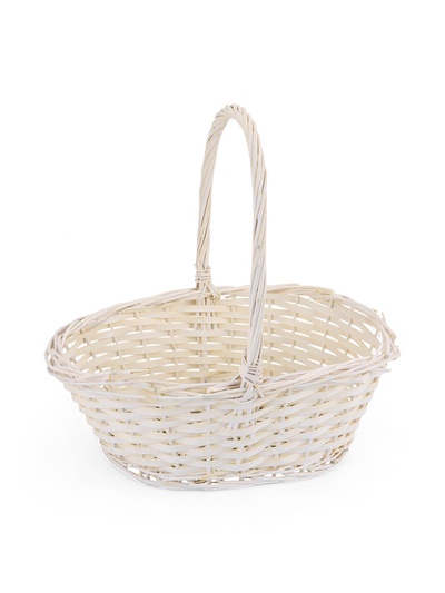 УЦЕНКА Набор корзин 3 шт.: 38×28×14 см, 33×23×13 см, 26×18×11 см, ручка h=21/18/14 см ива, белый