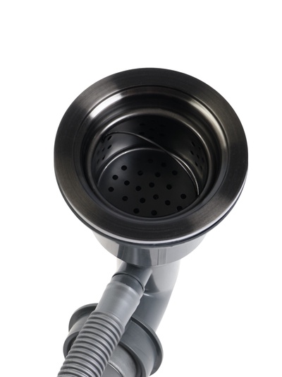Мойка кухонная AFLORN AF95050DF, врезная, S=3.0 и 0.8 мм, 50×50 см, сифон, черная