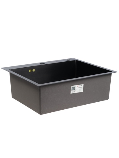 Мойка кухонная AFLORN AF96050DF, врезная, S=3.0 и 0.8 мм, 60×50 см, сифон, черная