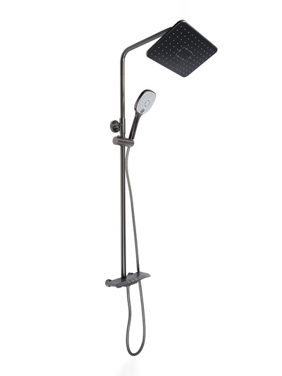 Душевая система Accoona A83311ST, клавишная панель, тропический душ, лейка, черный матовый