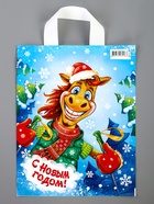 Пакет подарочный новогодний «Чемпион», полиэтиленовый с петлевой ручкой, 28?35 см, 55 мкм (комплект 25 шт) - фото 58038811