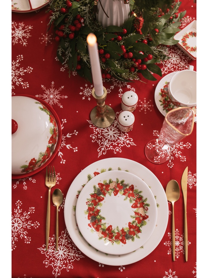 Тарелка Доляна «Новогоднее настроение», d=25.5 см, фарфор, белая - фото 117879174