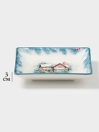 Тарелка сервировочная новогодняя Доляна «Зимний вечер», 15×15×3 см, доломит, белая - Фото 2