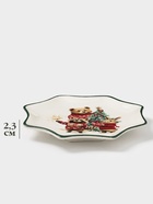 Тарелка сервировочная новогодняя Доляна «Сказки зимнего леса», 20×20×2.3 см, доломит, белая - Фото 2