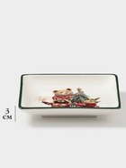 Тарелка сервировочная новогодняя Доляна «Сказки зимнего леса», 15×15×3 см, доломит, белая - Фото 2