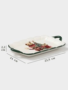 Тарелка сервировочная новогодняя Доляна «Сказки зимнего леса», 23.5×14×2.2 см, доломит, белая - Фото 2