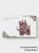 Тарелка сервировочная новогодняя Доляна «Сказки зимнего леса», 23.5×14×2.2 см, доломит, белая - Фото 3