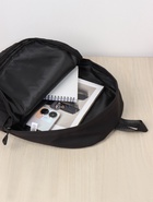 Рюкзак школьный на молнии, с карманами, однотонный, размер 28×11×40 см, чёрный - Фото 4