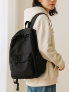 Рюкзак школьный на молнии, с карманами, однотонный, размер 28×11×40 см, чёрный - Фото 13