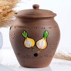 УЦЕНКА Банка для хранения лука 5 л, роспись, молочение, без крышки - Фото 1