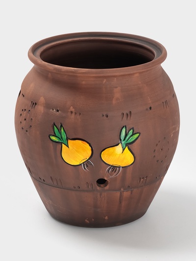 УЦЕНКА Банка для хранения лука 5 л, роспись, молочение, без крышки