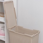 УЦЕНКА Корзина для белья с крышкой 50л 45х26х61,5см "Лофт" прямоуг, цвет латте - Фото 2