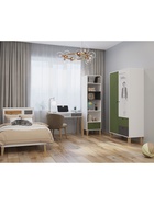 Стеллаж напольный Story «Коты и овалы», на ножках, 1 ящик, 519×471×1973 мм, цвет белый/олива/тёмно – серый - Фото 3