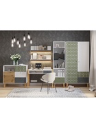 Стеллаж напольный Story «Коты и овалы», на ножках, 1 ящик, 519×471×1973 мм, цвет белый/олива/тёмно – серый - Фото 4