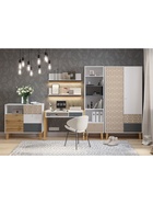 Стеллаж напольный Story «Коты и овалы», на ножках, 1 ящик, 519×471×1973 мм, цвет белый/бежевый/тёмно – серый - Фото 4