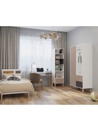 Стеллаж напольный Story «Коты и овалы», на ножках, 1 ящик, 519×471×1973 мм, цвет белый/бежевый/тёмно – серый - Фото 5