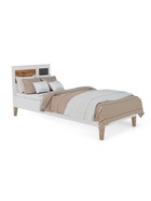 Кровать односпальная Story «Коты и овалы», на ножках, 935×2035×927 мм, цвет белый/дуб вотан/тёмно – серый - Фото 1