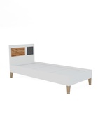 Кровать односпальная Story «Коты и овалы», на ножках, 935×2035×927 мм, цвет белый/дуб вотан/тёмно – серый - Фото 2