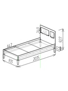 Кровать односпальная Story «Коты и овалы», на ножках, 935×2035×927 мм, цвет белый/дуб вотан/тёмно – серый - Фото 3