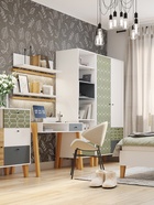 Полка настенная HYGGE, 922×213×180 мм, цвет белый/дуб вотан - Фото 3