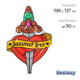 {{photo.Alt || photo.Description || 'УЦЕНКА Матрас для плавания Summer Love Tattoo, надувной, 198×137 см, 43265 Bestway'}}