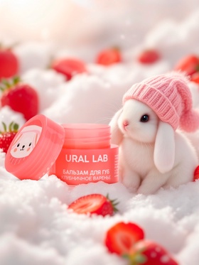Бальзам для губ, 3 г, аромат клубничного варенья, URAL LAB (комплект 5 шт)