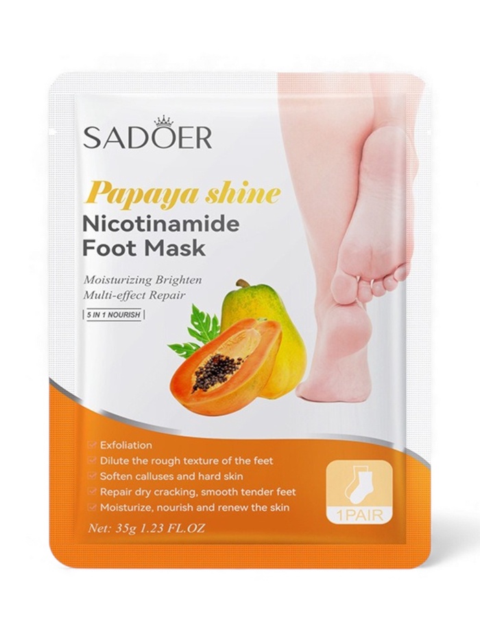 Отшелушивающая маска-носки для ног Sadoer, папайя, 35 г - Фото 1