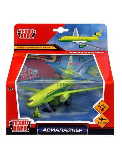 Самолёт металлический «Авиалайнер», инерция, свет, звук